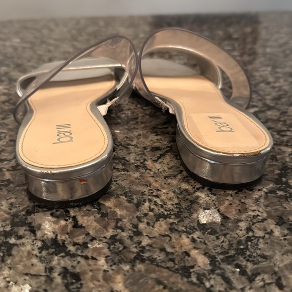 Bar III Silver Women's Slide Sandals 8 - Picture 3 of 7